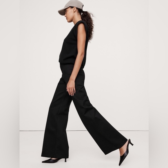NWT! Banana Republic Black Wide-Leg Everywhere Ponte Pant - Multiple Sizes🧡